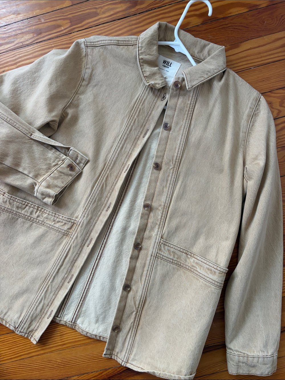 Sezane Tan Cotton Work Jacket